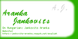 aranka jankovits business card